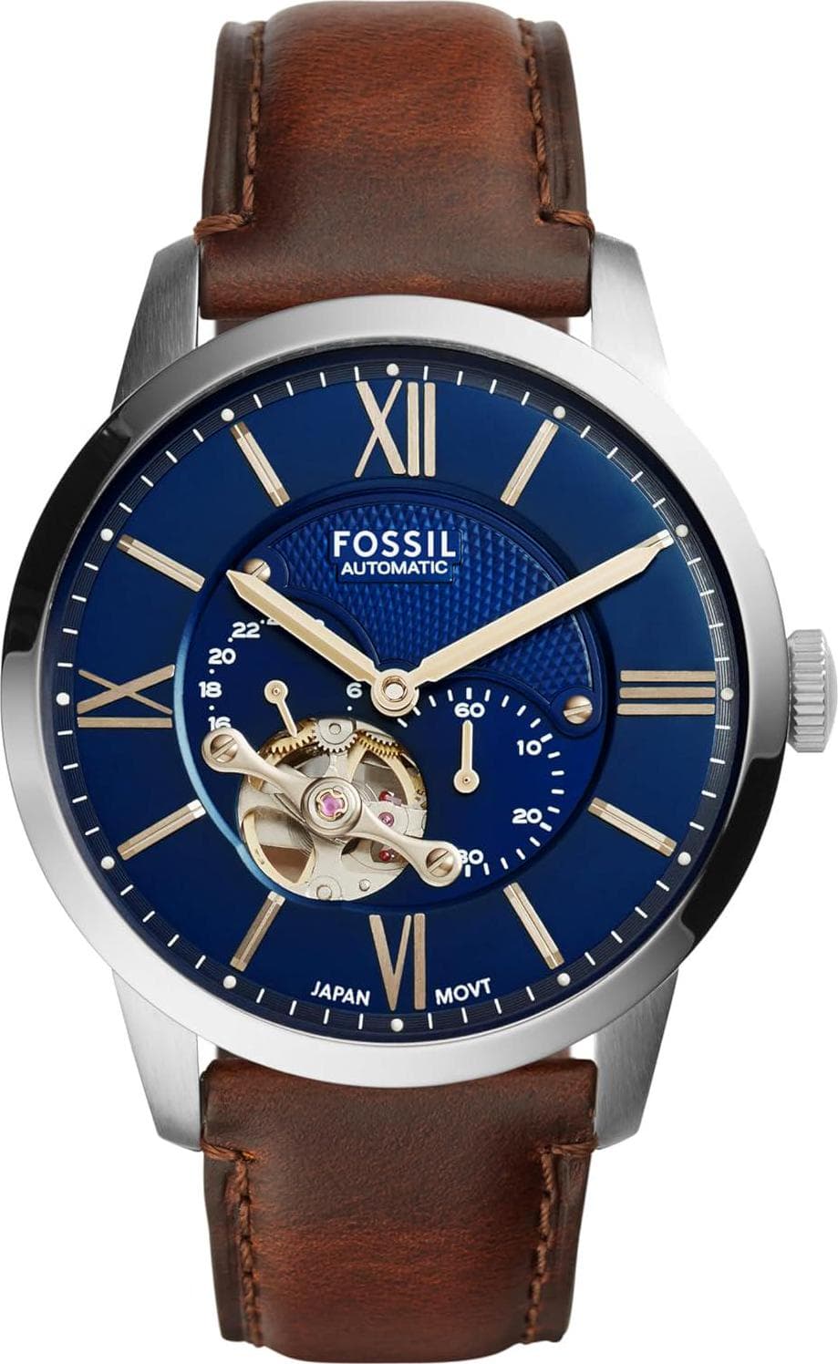Fossil Townsman Men’s Automatic Watch with Mechanical Movement and Skeleton Dial